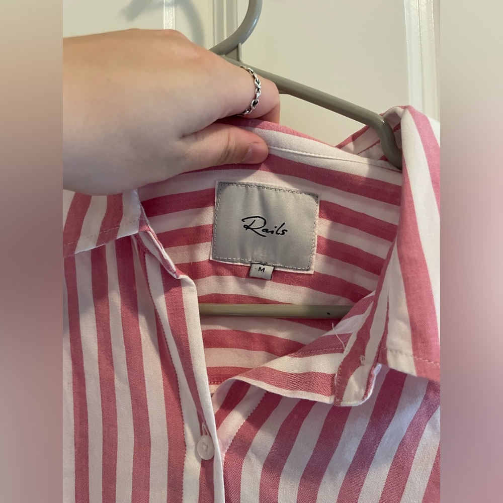 Rails Val Garnet White And Pink Button Down - image 3